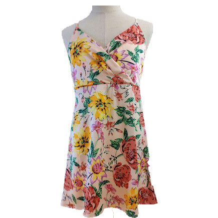 Summer Floral Print Beach Maxi Tie Ladies Casual Wear Sleeveless Sexy Camisole Dresses
